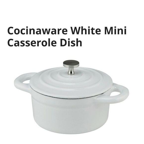 Cocinaware-New Mini enamal cast Iron 8oz. Casserole By Cocinaware set of 2 - Picture 2 of 7